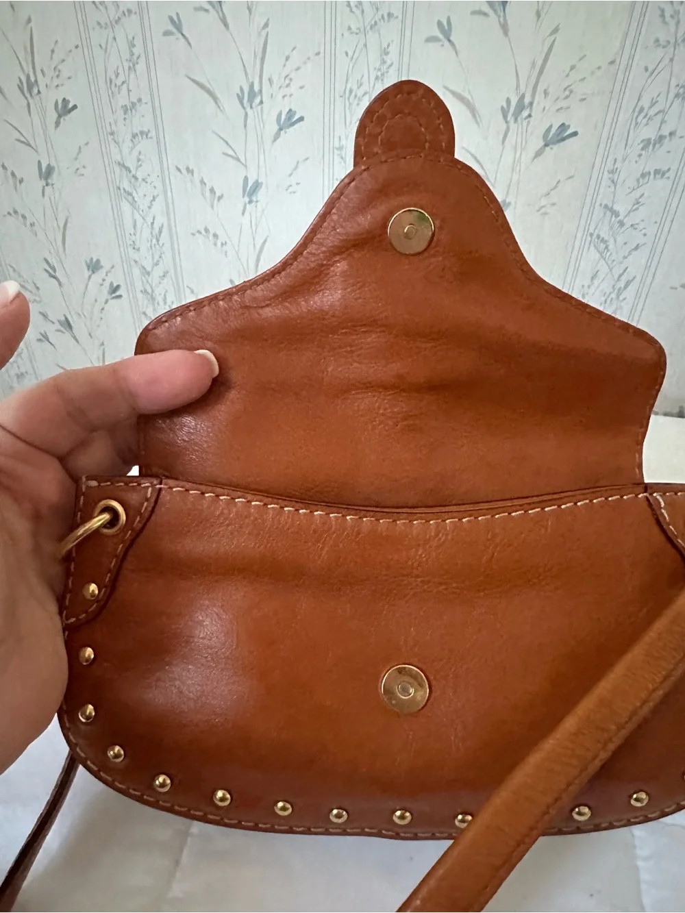 Michael Kors Vintage Leather Studded Wristlet